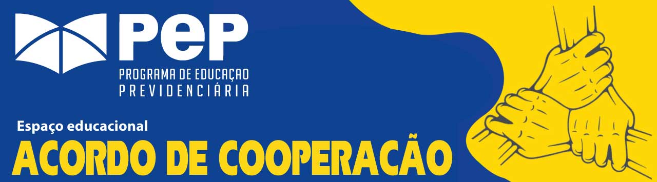 Fundo em ondas nas cores azul, amarelo e verde. Título na cor branca: Acordo de Cooperação - Portal de Atendimento.