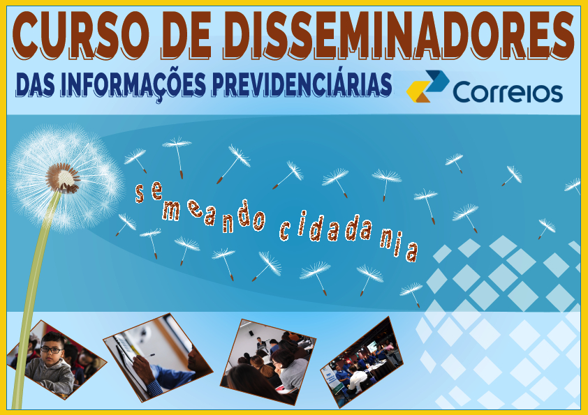Curso de disseminadores da educação previdenciária para profissionais da educação, montagem de flor dente de leão e mosaico.